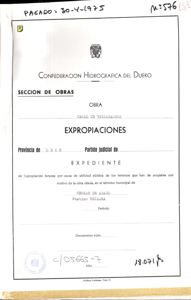 N.576 Expropiación Chozas de Abajo